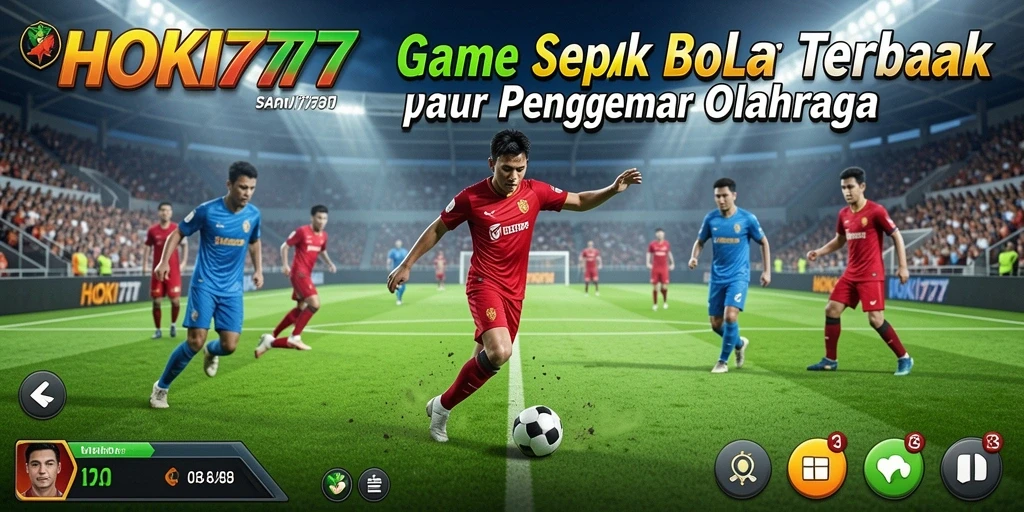 Screenshot gameplay HOKI777 menampilkan aksi sepak bola yang mendebarkan.