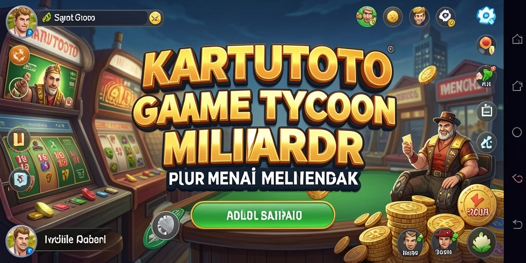 Tampilan gameplay KARTUTOTO dengan pengelolaan bisnis yang dinamis.