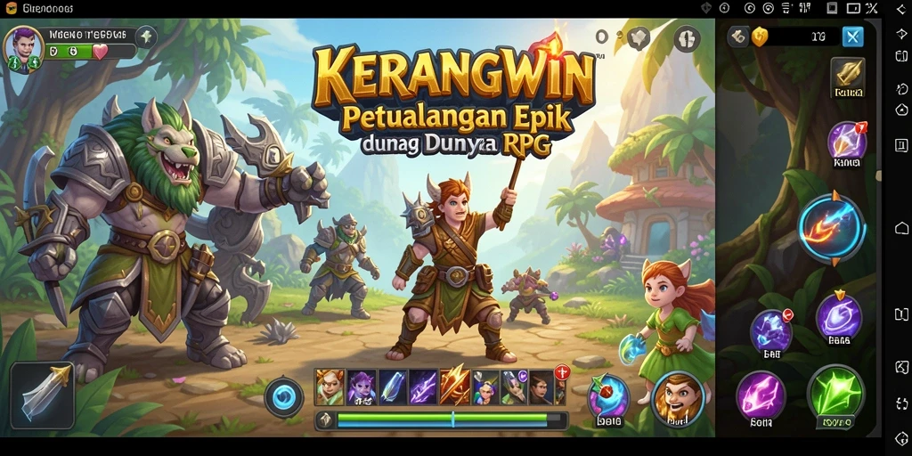 Tampilan menangkap seru gameplay petualangan RPG KERANGWIN.
