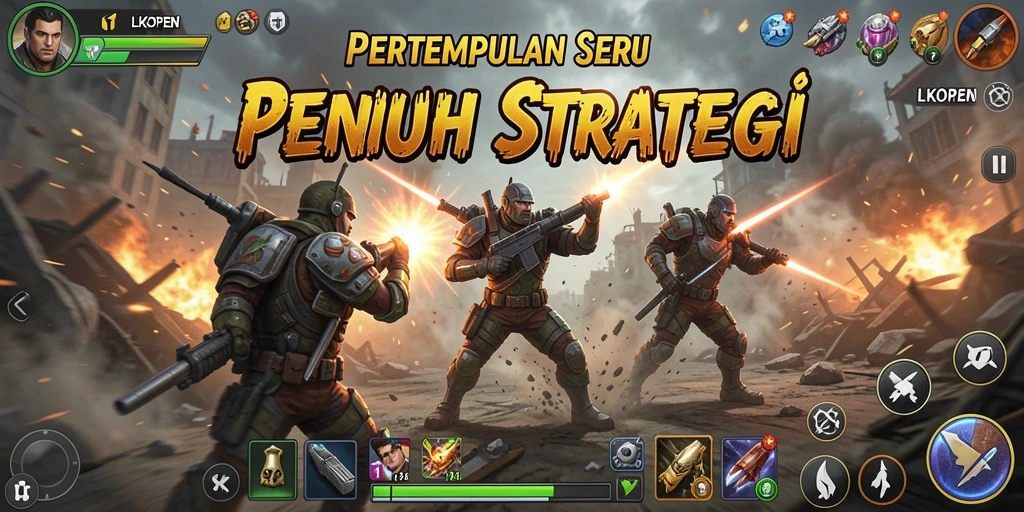 Tampilan gameplay seru dari LKOPEN dalam pertempuran Battle Royale.