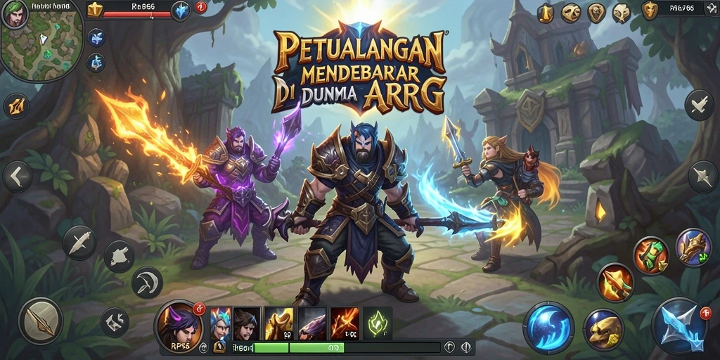 Screenshot gameplay RP66 menampilkan pertarungan epik di dunia fantasi.