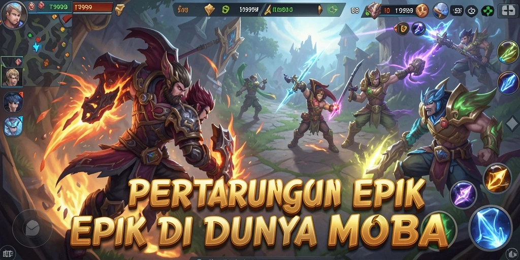 Screenshot gameplay T9999 menunjukkan aksi pertempuran tim yang mendebarkan.